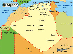 موقعیت الجزایر در قاره آفریقا