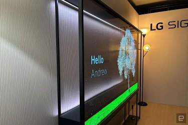الجی اولین تلویزیون OLED شفاف بی‌سیم جهان را به نمایشگاه CES 2024 آورد