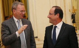 دیدار رئیس‌جمهور فرانسه با مدیر گوگل