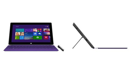 8- Surface Pro 2 مایکروسافت: شامل سیستم‌عامل ویندوز 8 می‌شود و همراه با یک صفحه‌کلید سخت‌افزاری به‌دست کاربر می‌رسد