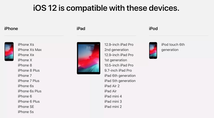 قابلیت های iOS 12
