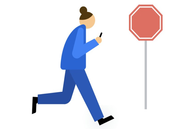 نرم‌افزار ویژه گوگل برای کاهش خطر استفاده از تلفن همراه به هنگام پیاده روی