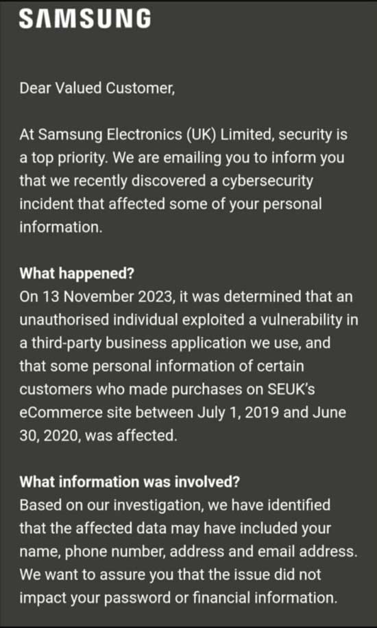سرقت اطلاعات کاربران سامسونگ تایید شد!